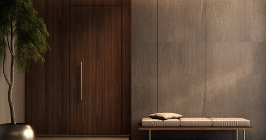 Modern wardrobe design featuring high-quality plywood by Mikasa Plywood